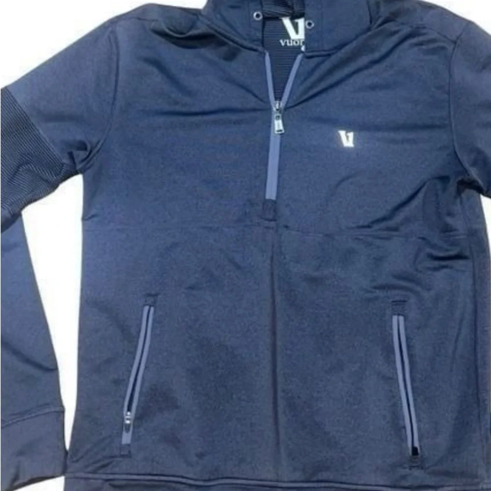 Vuori Zion Men’s 1/2-Zip Pullover Hoodie Black Activewear Sweatshirt Size Small